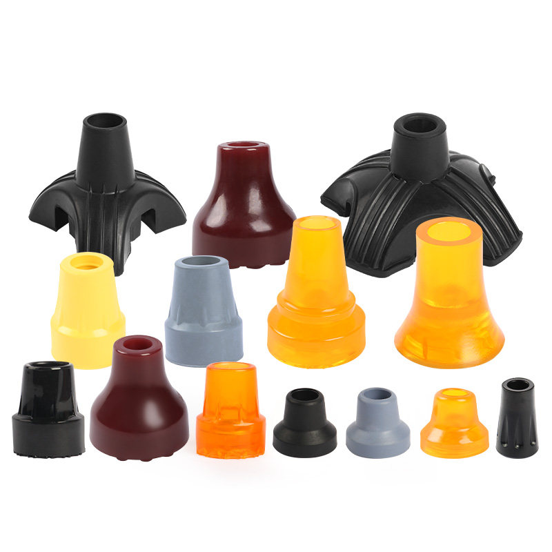 木拐杖腋下单双拐棍防滑橡胶头脚垫老人四脚套底座配件手杖登山杖