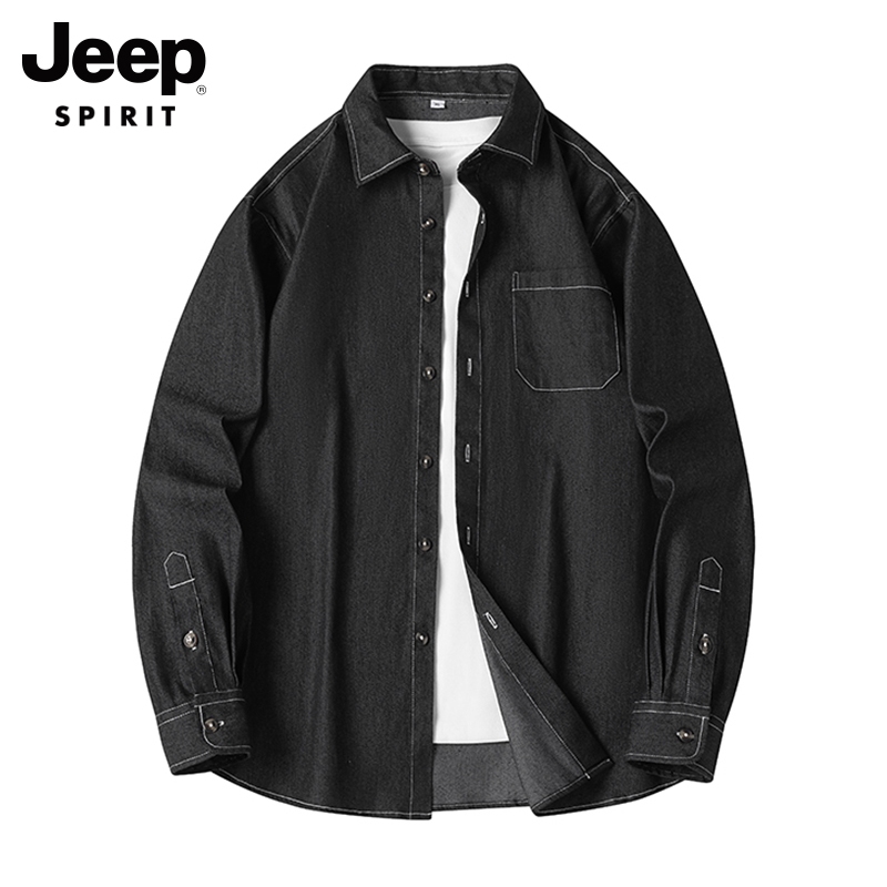 Jeep Spirit 吉普 24年春季款 男式仿牛仔布外套式美式衬衫 天猫优惠券折后￥59包邮（￥89-30）2色可选