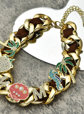 18k金嘻哈鬼马夸张choker