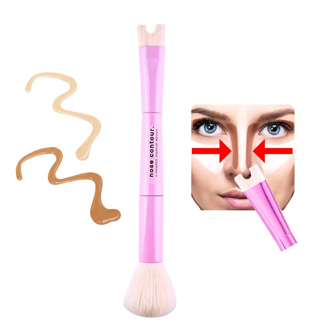 二合一鼻影化妆刷 U型鼻侧影腮红彩妆刷2in1 nose contour brush - 图3