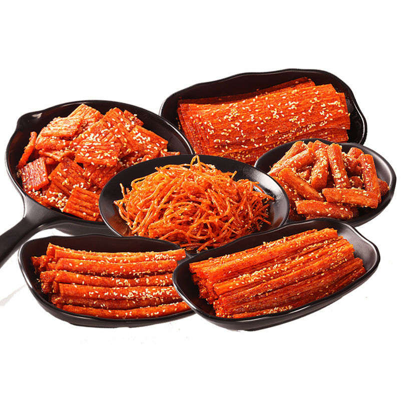 WL湖南特产手撕豆皮辣片儿时麻辣手工辣味零食豆干爆款网红辣条 - 图3