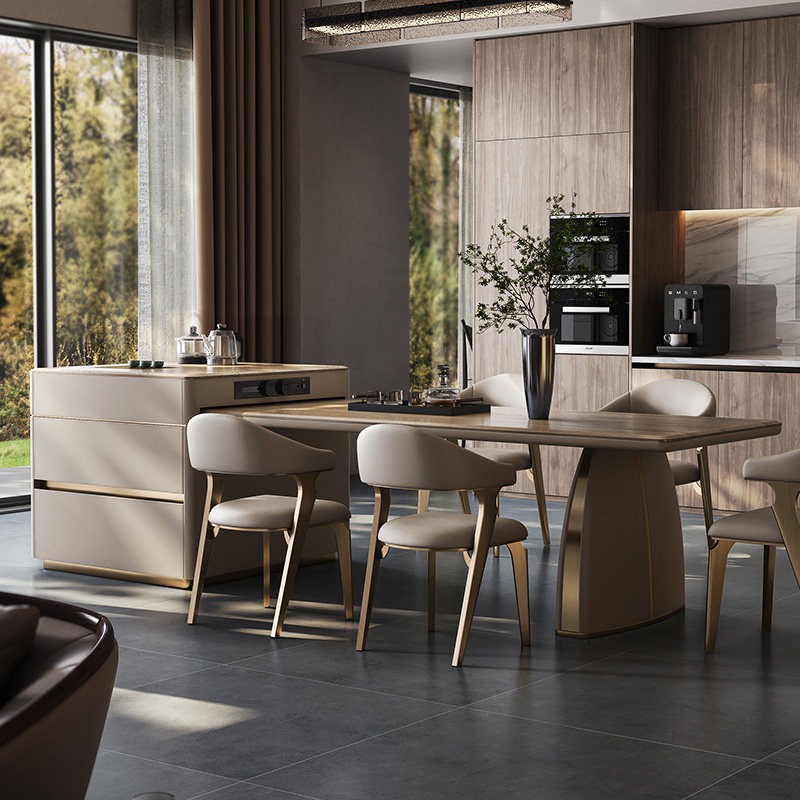 Mobeier 白蜡木茶桌餐桌一体两用家用带烧水壶多功能岛台餐桌,淘宝优惠券,粉丝福利购,淘宝优惠卷