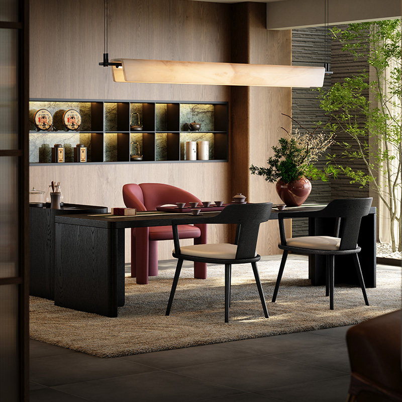 Mobeier 思禅茶台书桌一体两用意式极简高级感新中式泡茶桌椅组合,淘宝优惠券,粉丝福利购,淘宝优惠卷