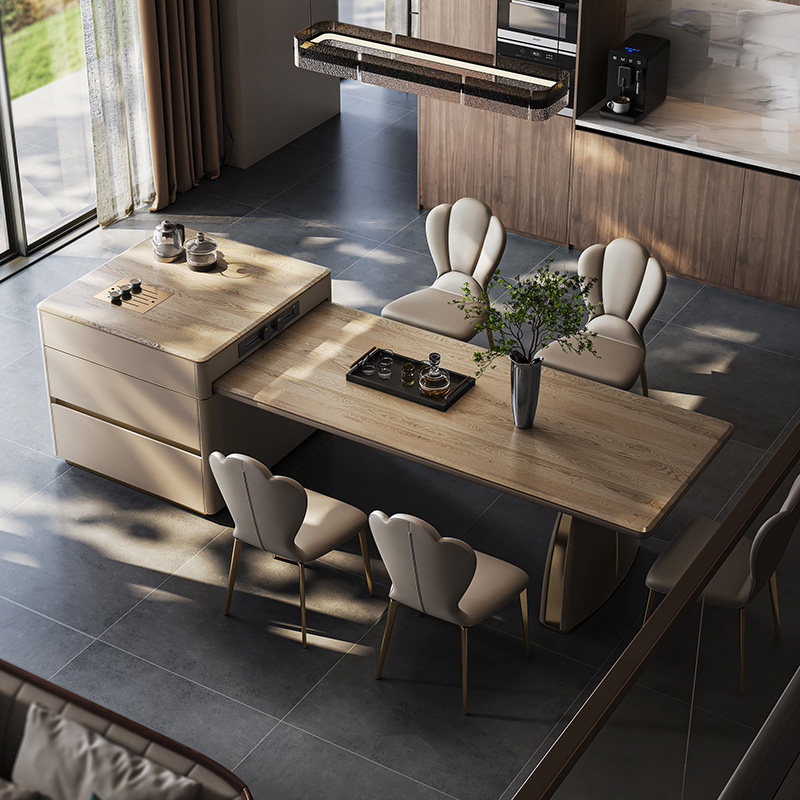 Mobeier 白蜡木茶桌餐桌一体两用家用带烧水壶多功能岛台餐桌,淘宝优惠券,粉丝福利购,淘宝优惠卷