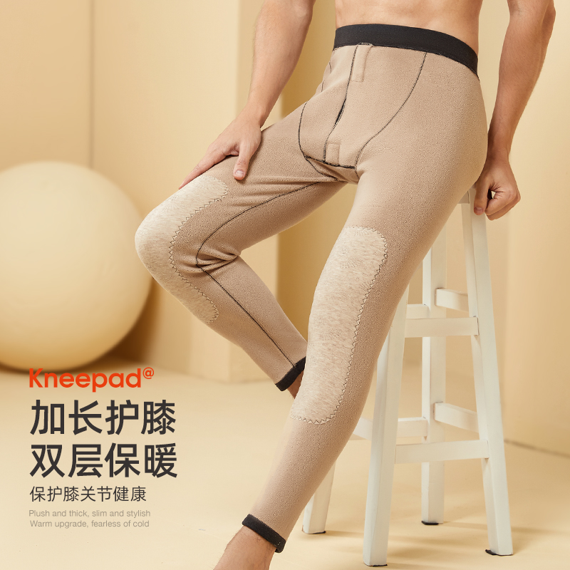 健丹鸟男士保暖裤加绒加厚男毛裤打底裤线裤绒裤冬棉裤毛裤羊羔绒
