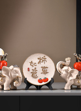 平安喜乐摆件柿柿如意客厅电视酒柜展示柜装饰品暖居乔迁新居礼品