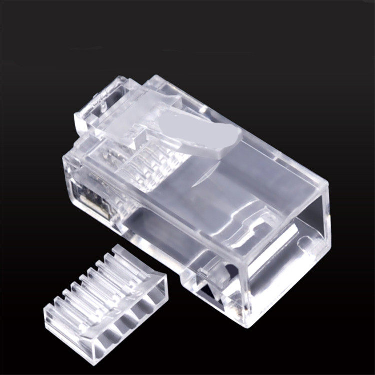 RJ45千兆网线超六类水晶头2件套非屏蔽网头单排分体两件插头接头_虎窝淘