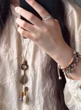 槐叶扶疏民族风项链女款波西米亚气质长款配饰