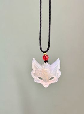 国风面具狐面美学狐狸编织守护吊坠男女项链情侣闺蜜新款国风