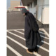 Seoul street mid-length black lapel cotton clothing