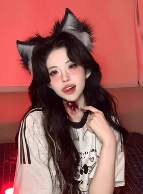 手作兽耳发箍仿真猫耳lolita头饰边夹kc尾巴lo娘动物耳朵洛丽塔