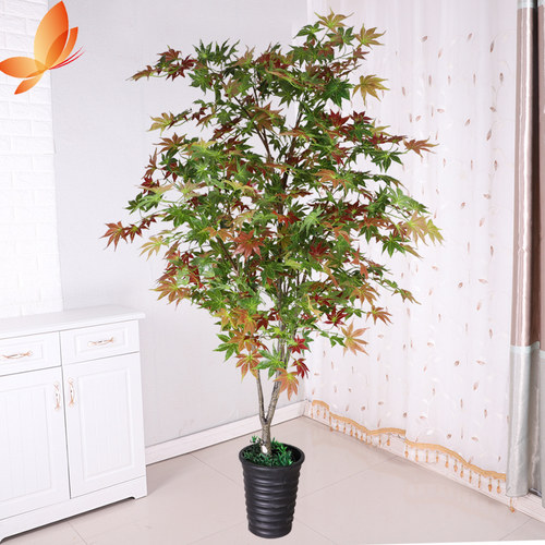 仿真红枫树榕树橄榄树大型绿植盆景盆栽塑料树摆设假花落地装饰树 - 图2