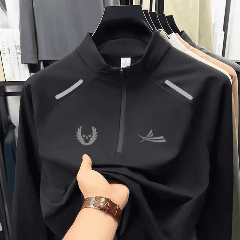 俄勒冈户外运动半拉链速干长袖T恤男女反光条骑行衣健身跑步秋冬,淘宝优惠券,粉丝福利购,淘宝优惠卷