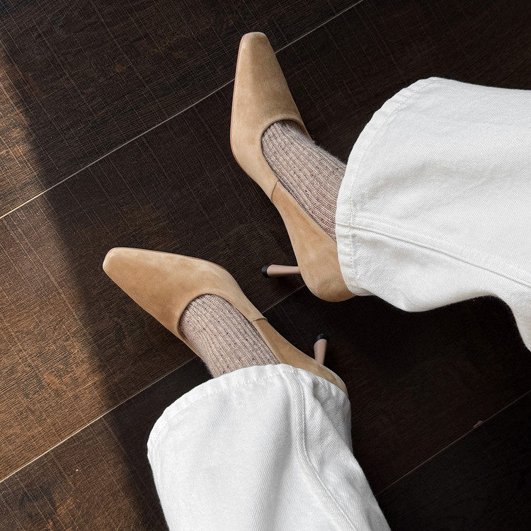 真皮高跟鞋2026芭蕾鞋细跟方头休闲单鞋舒适百搭磨砂里外全皮单鞋,淘宝优惠券,粉丝福利购,淘宝优惠卷