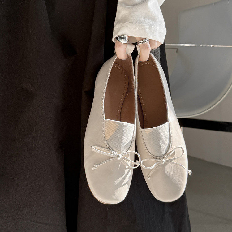真皮2026里外全皮法式水洗牛皮平底单鞋蝴蝶结玛丽珍芭蕾舞鞋子,淘宝优惠券,粉丝福利购,淘宝优惠卷