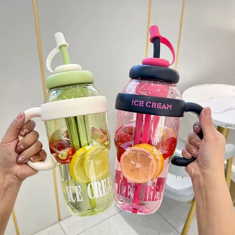 爆款冰霸杯夏季水杯高颜值女大肚杯可爱学生吸管杯