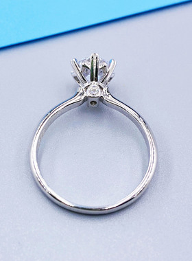 莫桑镶嵌银戒指死口固定克拉钻托