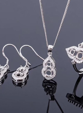 diy葫芦耳钉圆形戒指吊坠新品