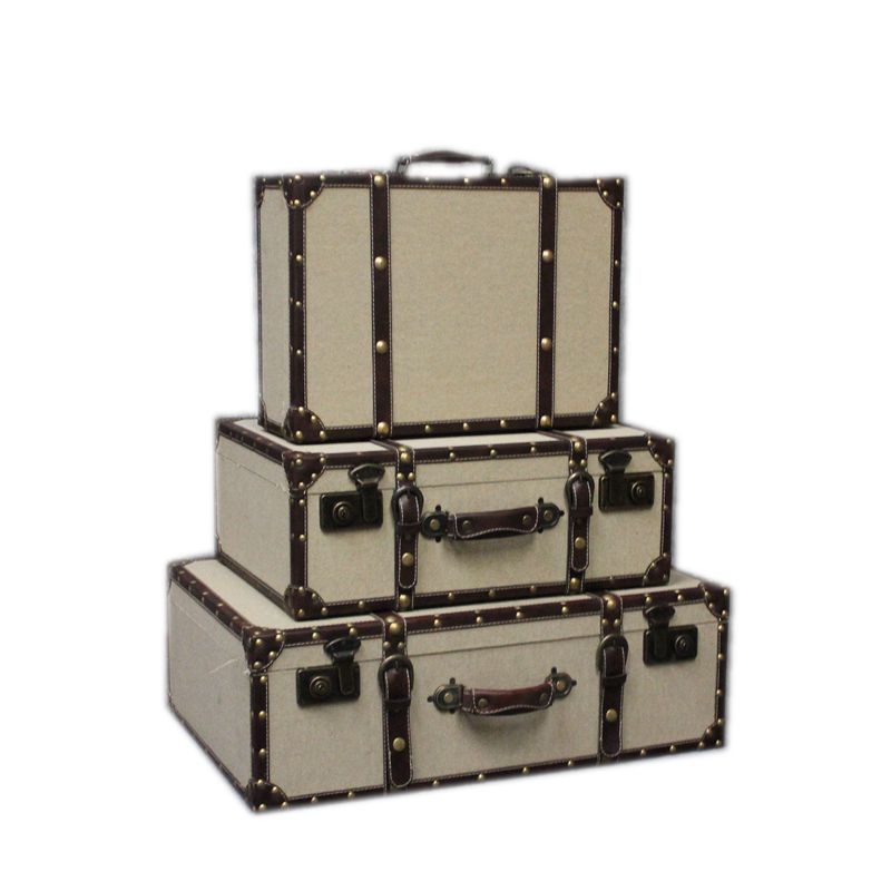 复古旅行箱皮箱短途行李箱摄影道具箱复古手提箱橱窗成列箱展示箱