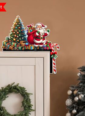 1pcs 2D Christmas Corner Sign Santa Tree Santa Claus Frame W