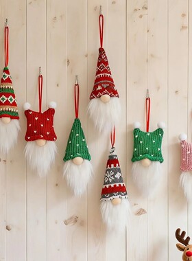3/6pcs Knitted Christmas Gnomes Doll Pendant Christmas Tree