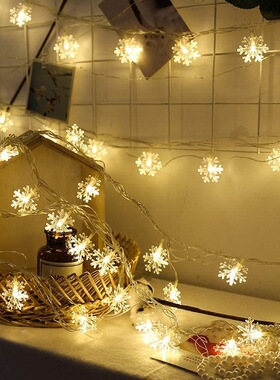 Led Christmas Snowflake Light String Solar Decorative Light