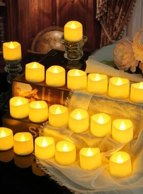 1-24Pcs Mini Flameless LED Candle Lights 2 Types Simulated E