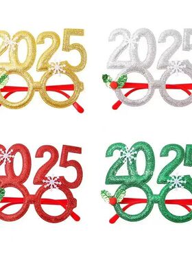 New Year Glasses Happy Party Photo Booth Props Christmas Dec