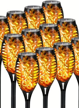 12LED Solar Flame Light Outdoor,Waterproof 12LEDs Torches La