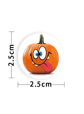 100-500pcs Halloween Pumpkin Roll Stickers 1inch, 8 Designs