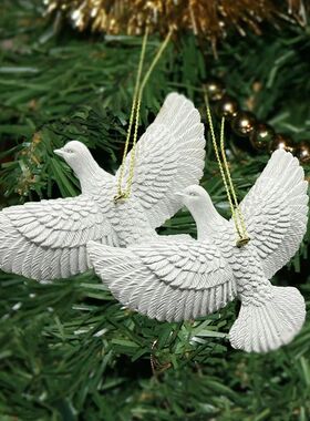 1/2PCS Friendship Doves Home Decor Resin Christmas Ornament