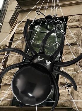 2pcs Halloween Black Spider Foil Balloons  Birthday Hallowee