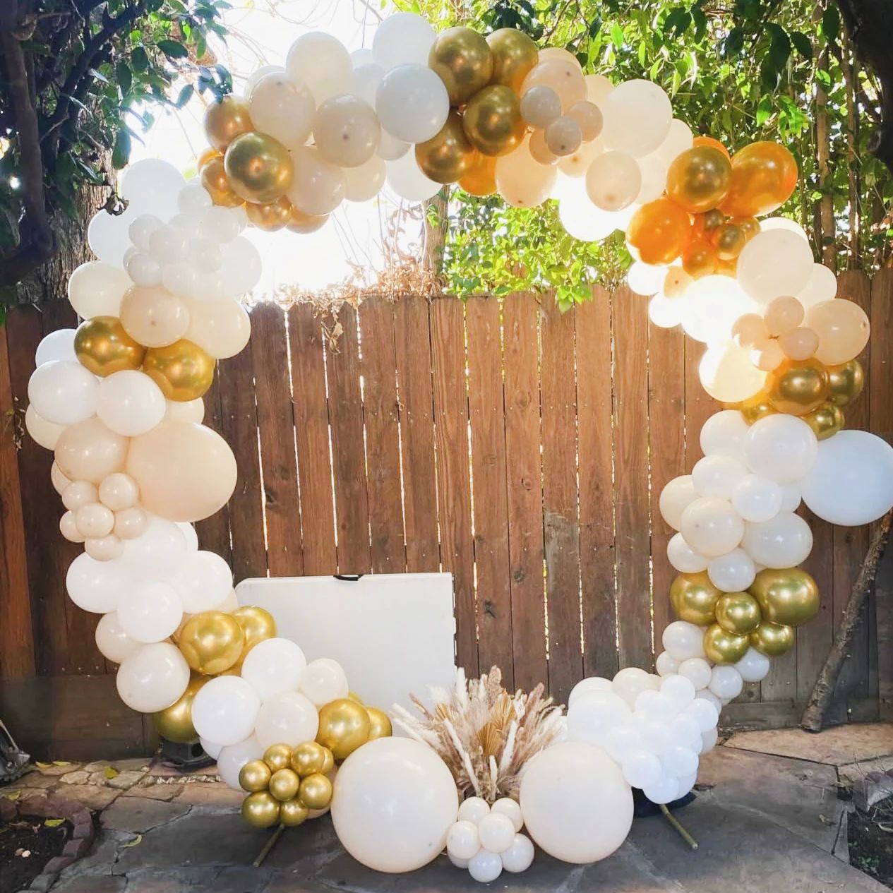 White Sand Gold Balloons Garland Arch Kit Latex Balloon Glob - 图0