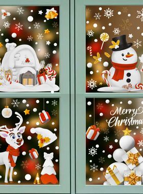 Christmas Window Sticker Santa Claus Snowman Glass Sticker S