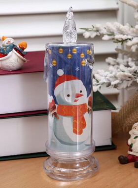 Christmas Candle Night Light Santa Claus Decoration Small Oi
