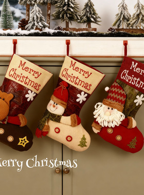Christmas Decorations Pendant Christmas Socks Large Gift Bag