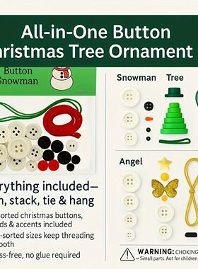 DIY Christmas Button/Snowman Santa Claus Angel Figures with