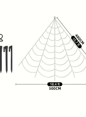 Halloween Triangle Spider Web,5m/7m Giant Simulation Spider