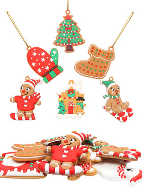 Pvc Soft Glue Christmas Pendant Gingerbread Man Pendant Chri