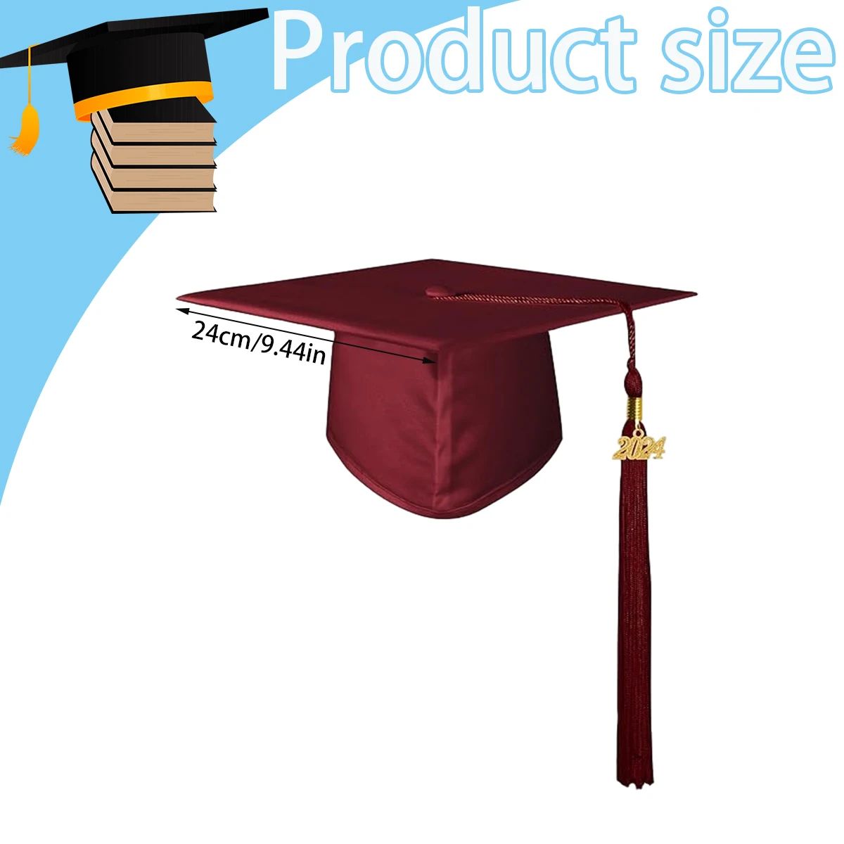 1Pc Graduation Season Bachelor Hat Graduation Hat with 2024-图1