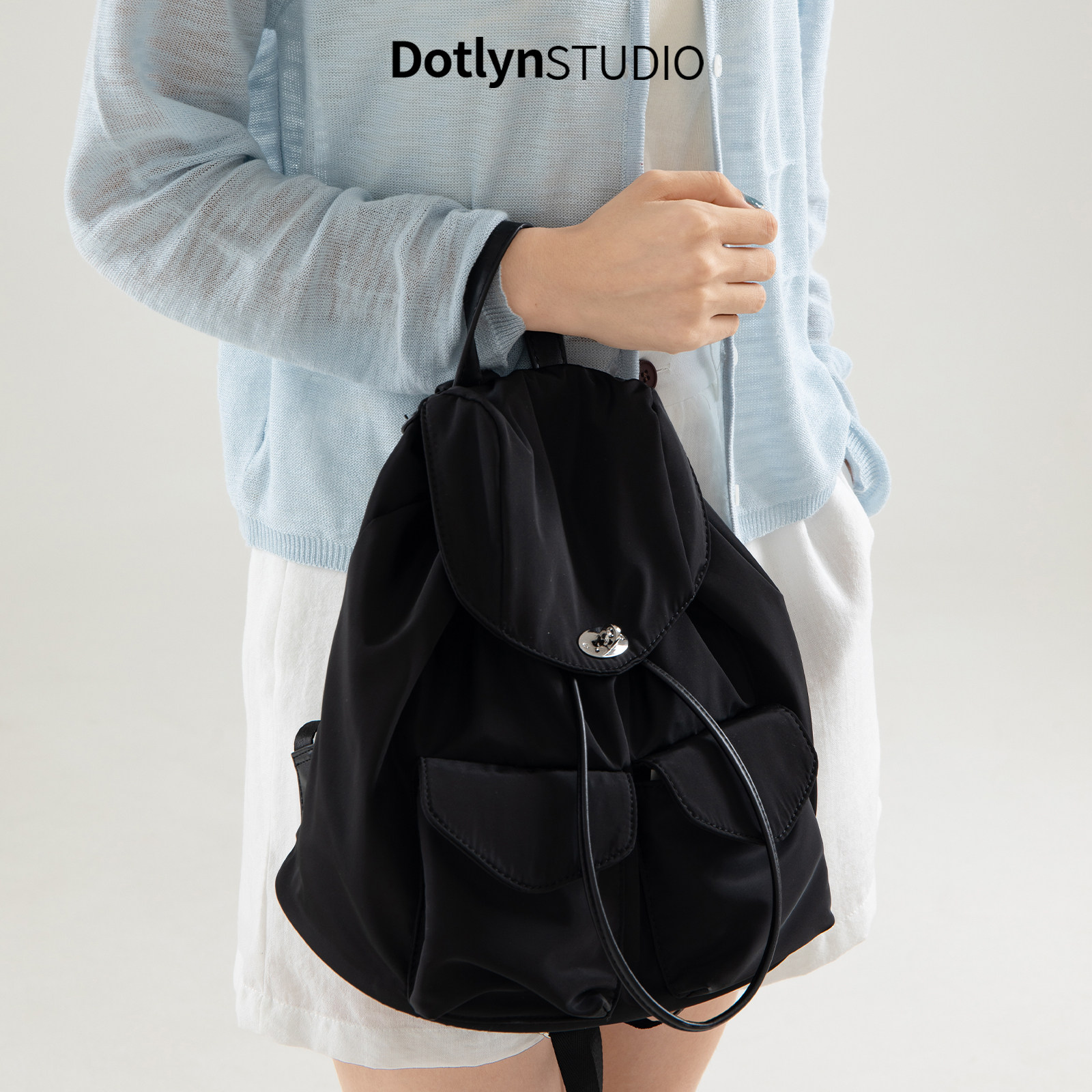 Dotlyn韩系ins大容量早八通勤学生书包轻便休闲尼龙防水双肩包女,淘宝优惠券,粉丝福利购,淘宝优惠卷