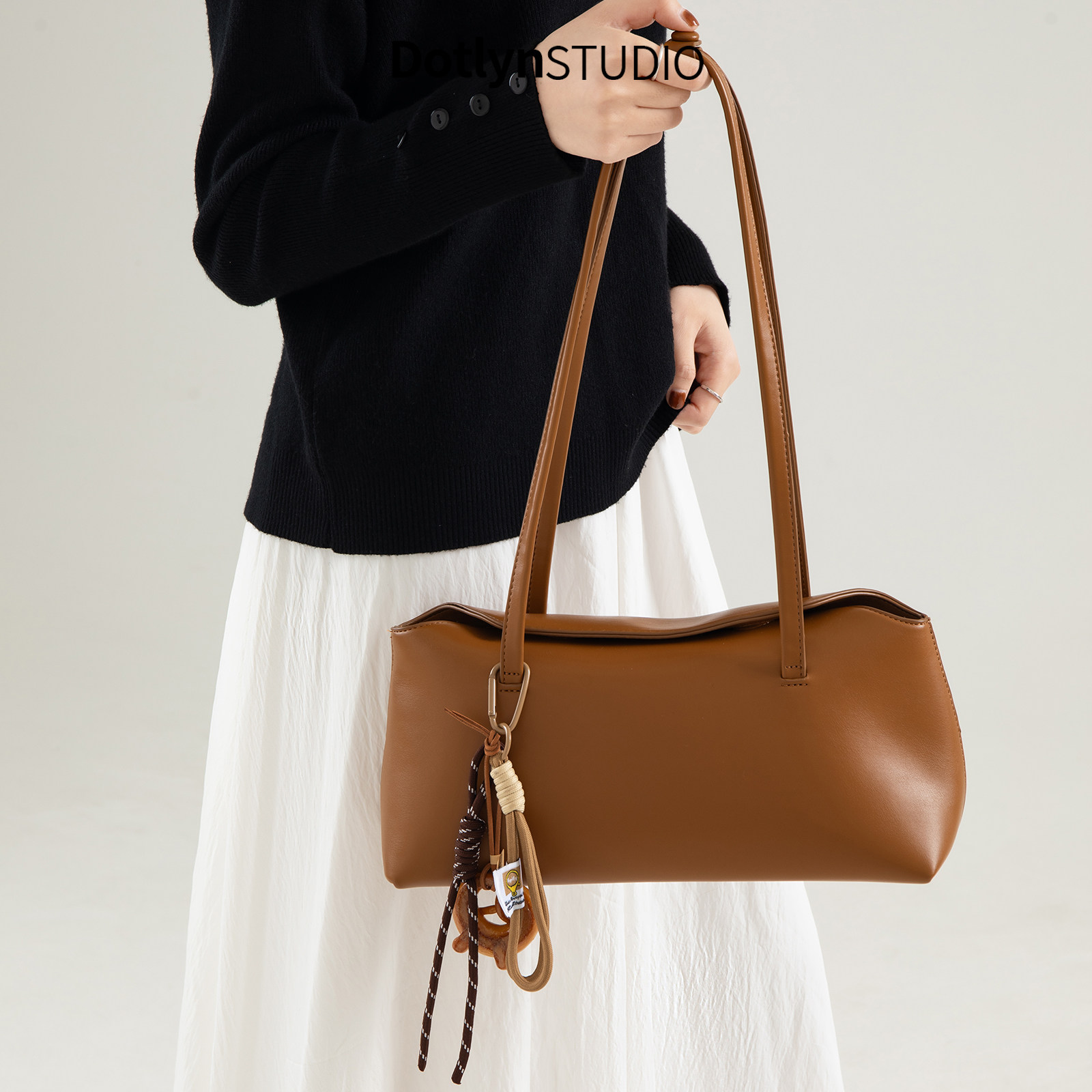 Dotlyn韩国ins小众简约单肩包高级感上班通勤大容量翻盖波士顿包,淘宝优惠券,粉丝福利购,淘宝优惠卷