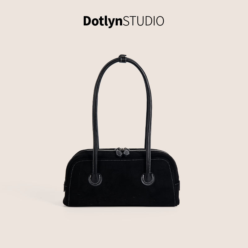 Dotlyn韩国小众复古质感麂皮绒单肩腋下包休闲通勤大容量波士顿包,淘宝优惠券,粉丝福利购,淘宝优惠卷