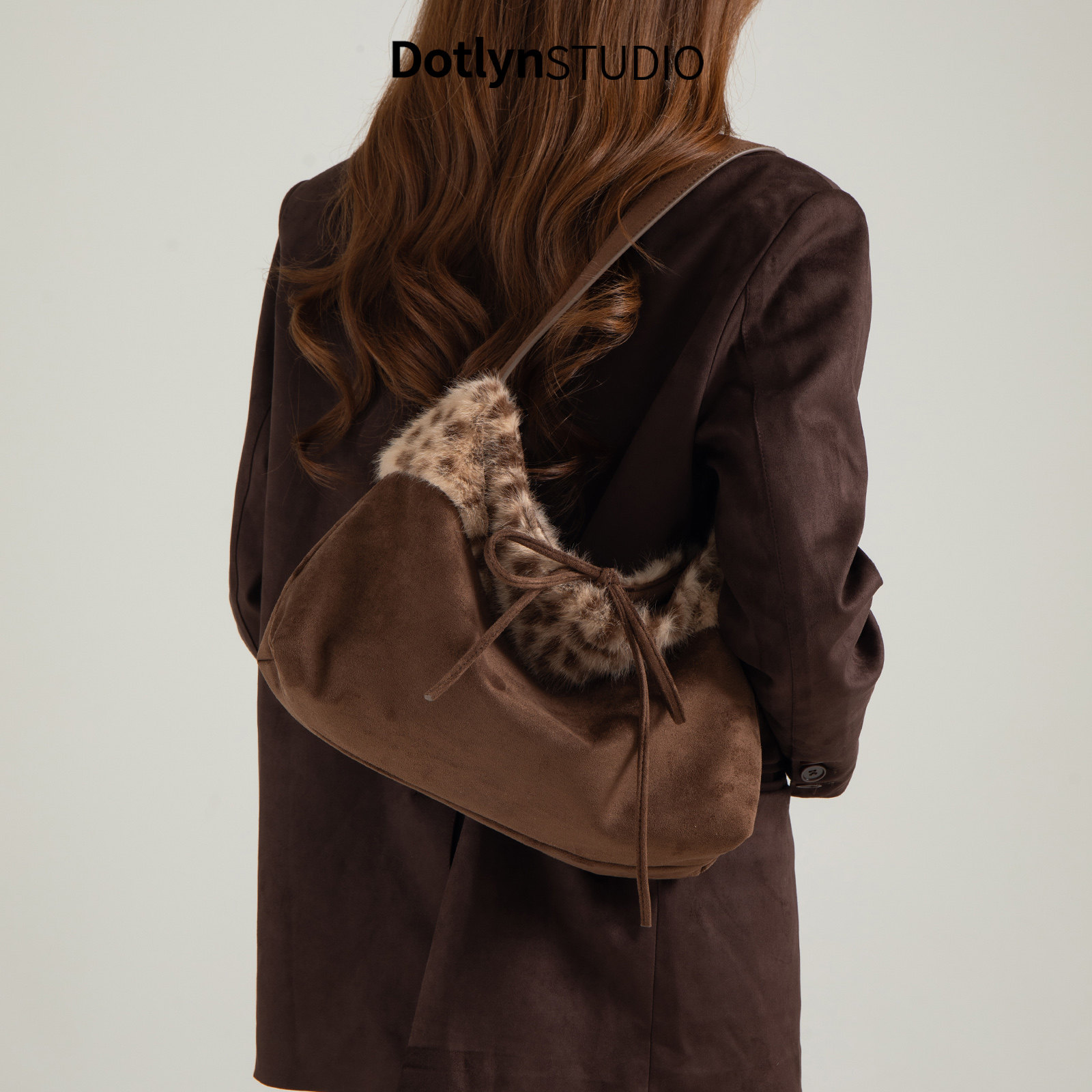 Dotlyn秋冬新款复古豹纹托特包ins超火时髦百搭毛绒手提单肩包女,淘宝优惠券,粉丝福利购,淘宝优惠卷