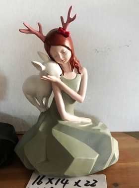 美式乡村风树脂鹿角摆饰