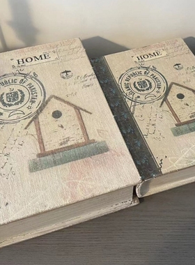 孤品复古做旧密度板假书书盒摆件