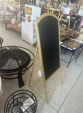 包邮欧式简洁铁艺金色支架黑板