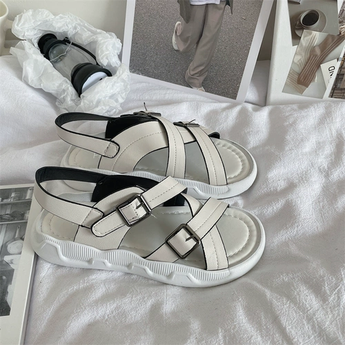 Летние сандалии, обувь, сексуальная подходит с юбкой на липучке, 2022, в корейском стиле, популярно в интернете