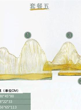 户外不锈钢镂空假山雕塑铁艺园林售楼部商场水池景观艺术金属摆件