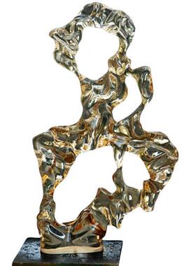 雕塑摆件轻奢透明酒店玄关客厅现代家居树脂创意水晶装饰品工艺品